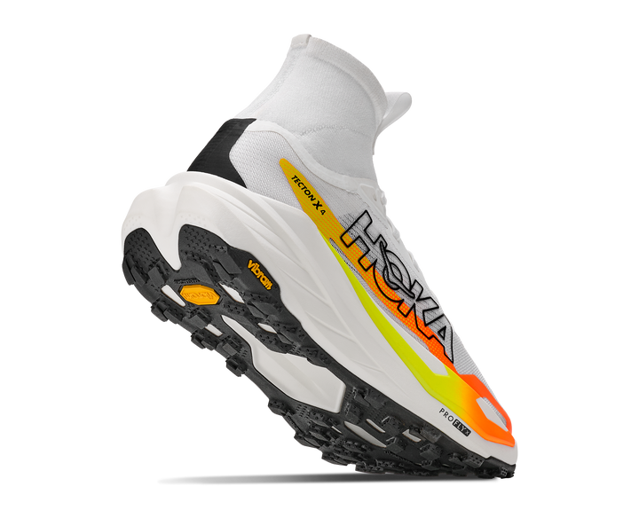 Hoka Womens Tecton X 4 - Frost/Neon Tangerine - Trail - AW26