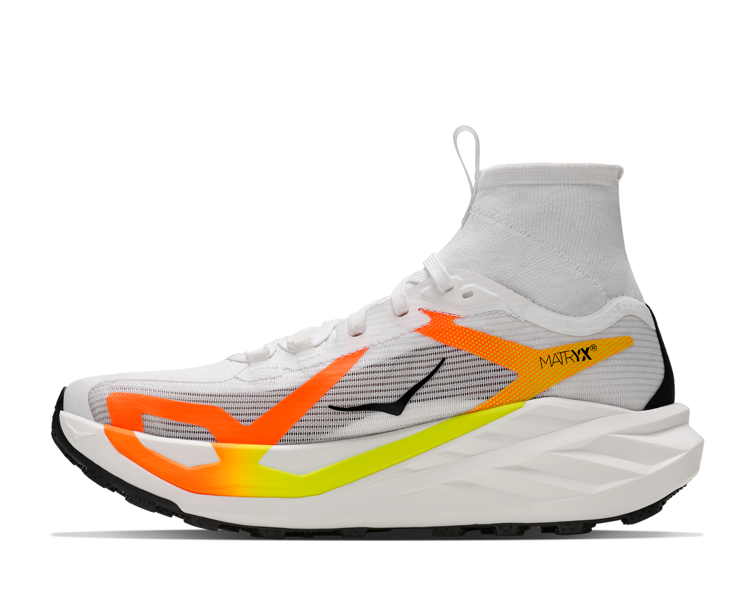 Hoka Womens Tecton X 4 - Frost/Neon Tangerine - Trail - AW26
