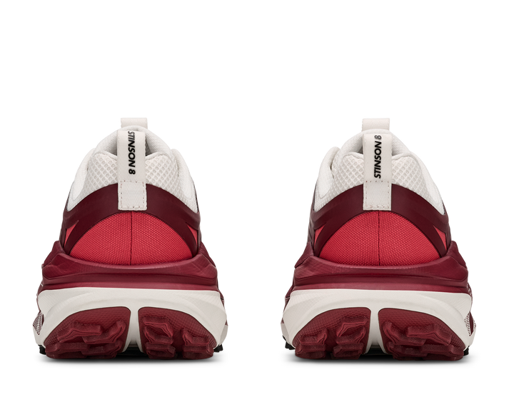 Hoka Womens Stinson 8 - Alabaster/Varsity Burgundy - Trail - AW26