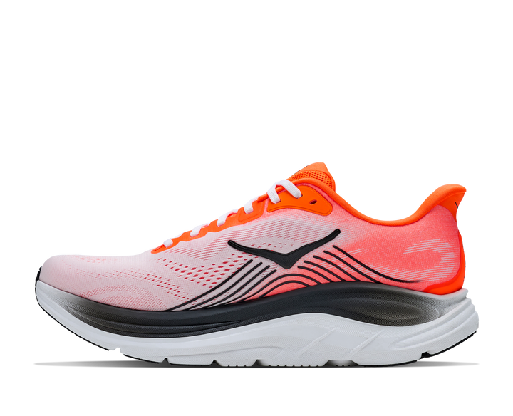 Hoka Mens Clifton 11 Wide - 2E Width - Neon Tangerine/Frost - Neutral - AW26