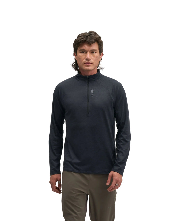 Hoka Mens Skyform Half Zip - Black Heather - AW26