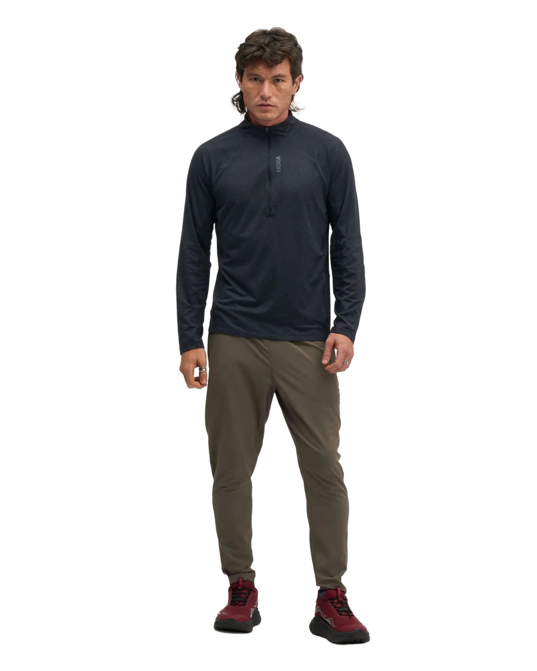 Hoka Mens Skyform Half Zip - Black Heather - AW26