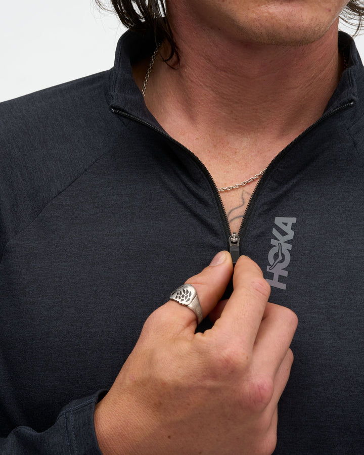 Hoka Mens Skyform Half Zip - Black Heather - AW26