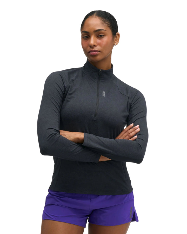 Hoka Womens Skyform Half Zip - Black Heather - AW26