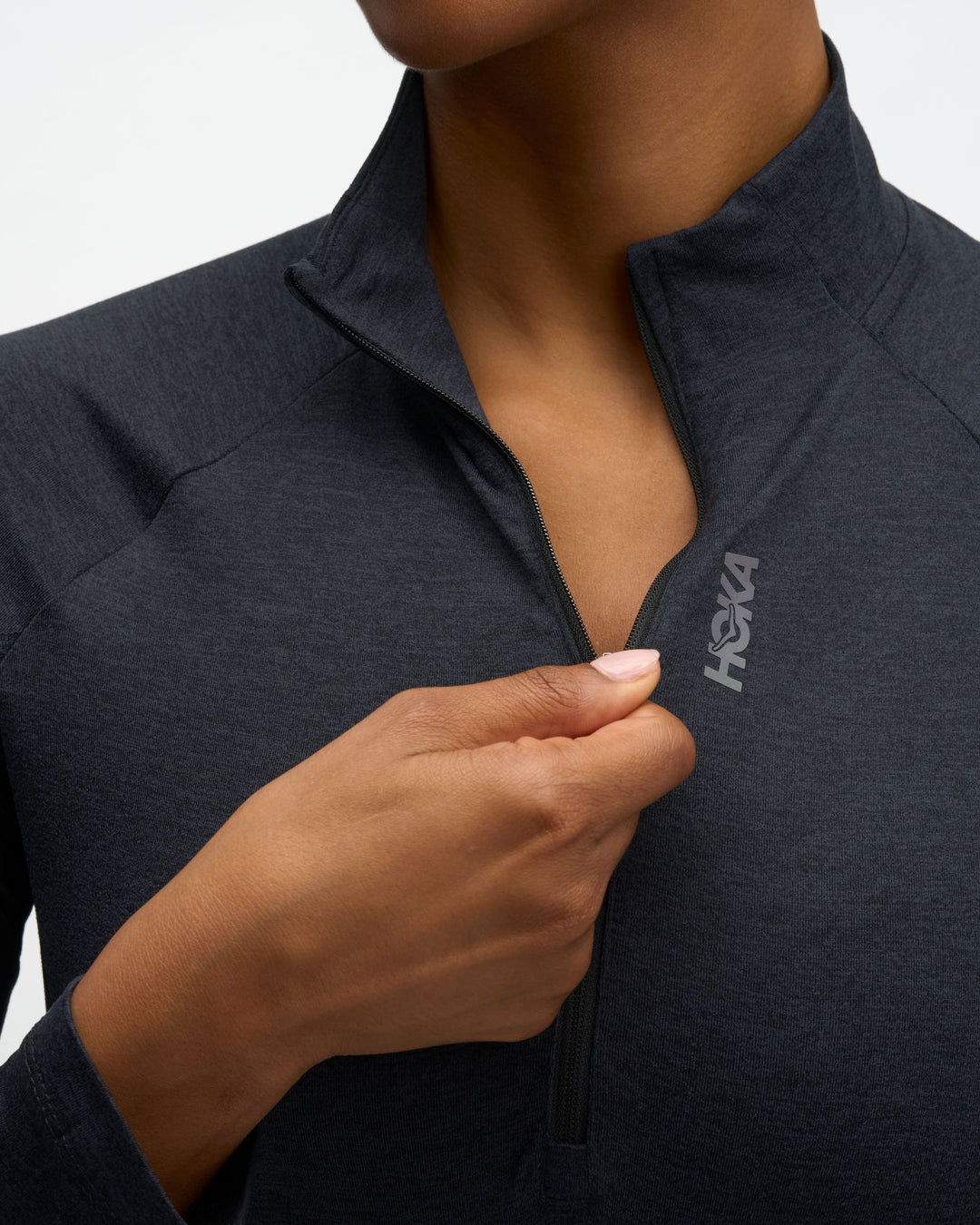 Hoka Womens Skyform Half Zip - Black Heather - AW26
