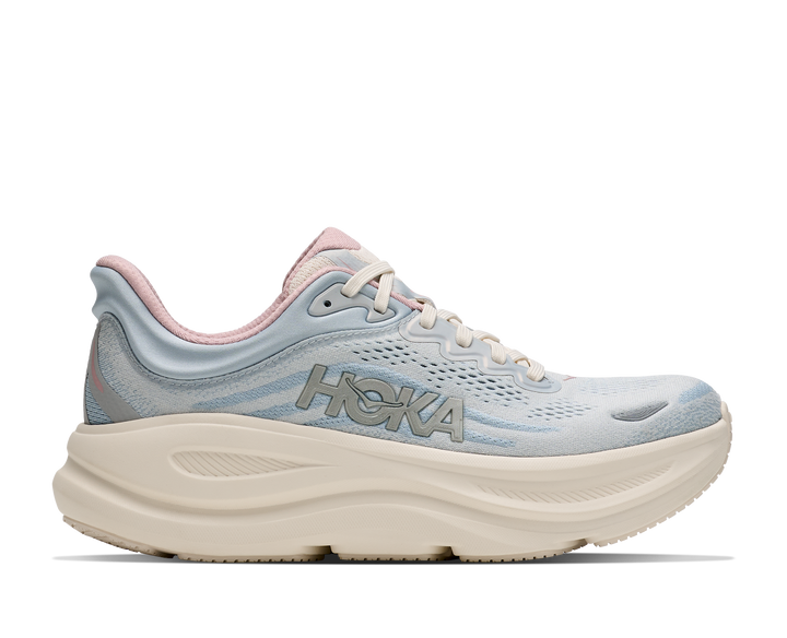 Hoka Womens Bondi 9 GLM - Alabaster/Mineral Blue - Neutral - AW26