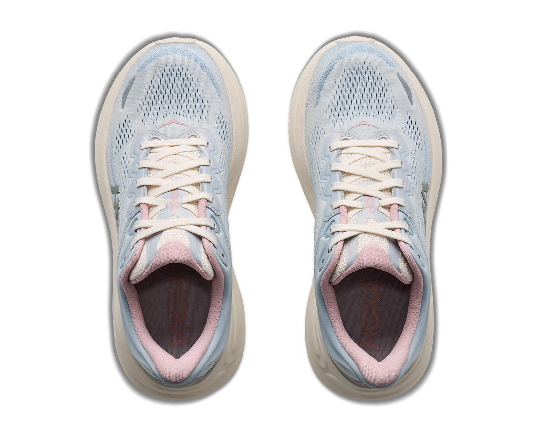 Hoka Womens Bondi 9 GLM - Alabaster/Mineral Blue - Neutral - AW26