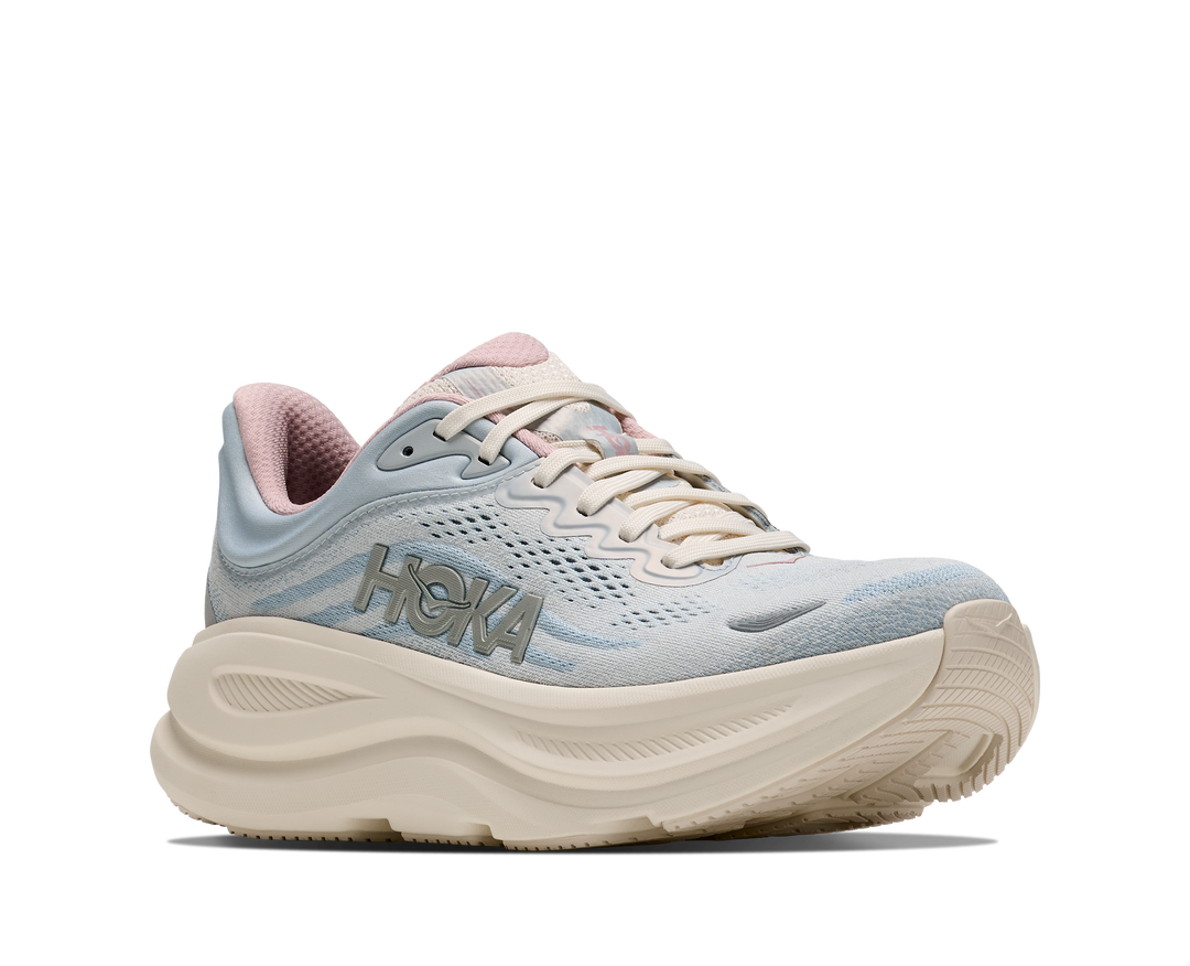 Hoka Womens Bondi 9 GLM - Alabaster/Mineral Blue - Neutral - AW26