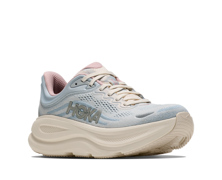 Hoka Womens Bondi 9 GLM - Alabaster/Mineral Blue - Neutral - AW26