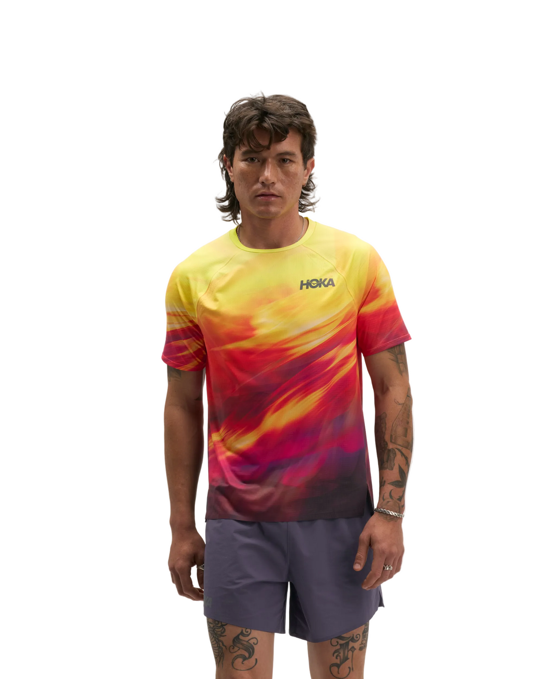 Hoka Mens Race Day Short Sleeve - Hoka Citrus Print - AW26