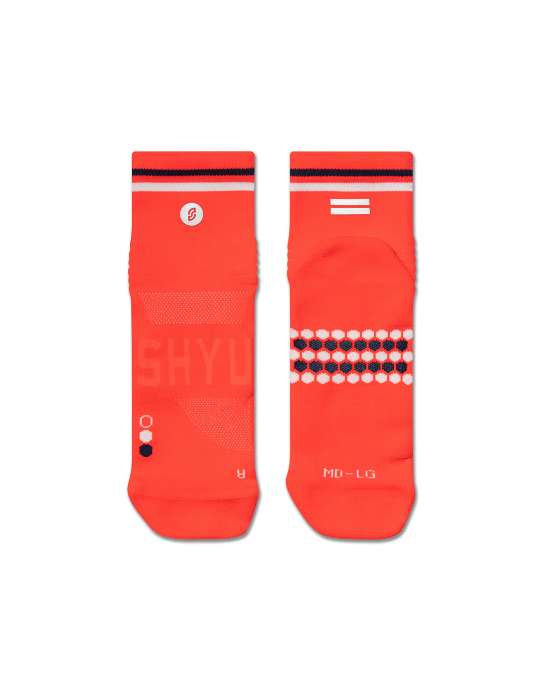 SHYU Racing Quarter Crew Socks - Poppy/White/Pencil