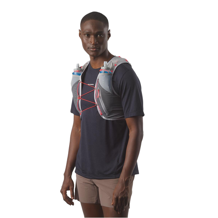Salomon ADV Skin 5 Unisex Vest with Flasks - Castelrock/Alloy/Neon Flame