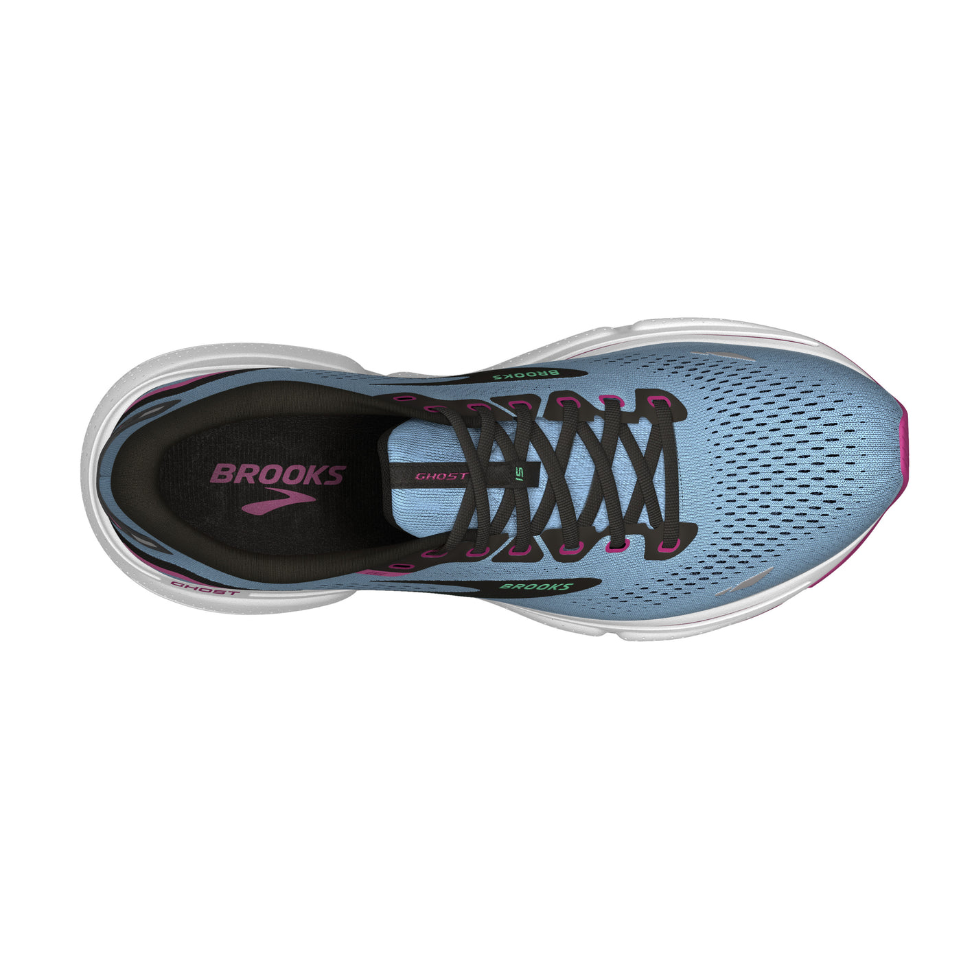 Brooks Womens Ghost 15 - Blue Bell/Black/Pink - Neutral