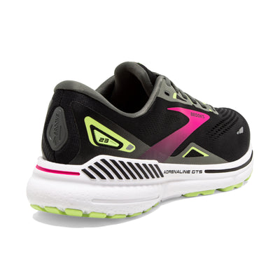 Brooks Womens Adrenaline GTS 23 Wide - D Width - Black/Gunmetal/Sharp Green - Stability