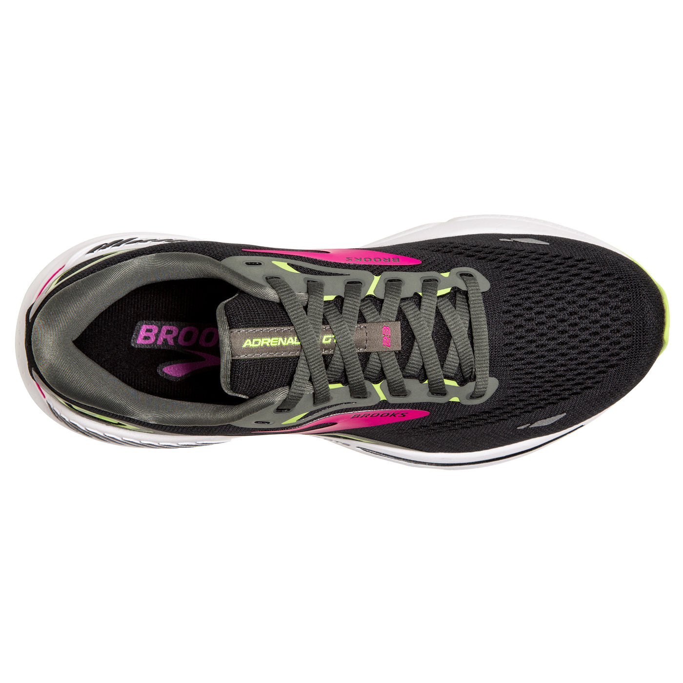 Brooks Womens Adrenaline GTS 23 - Black/Gunmetal/Sharp Green - Stability