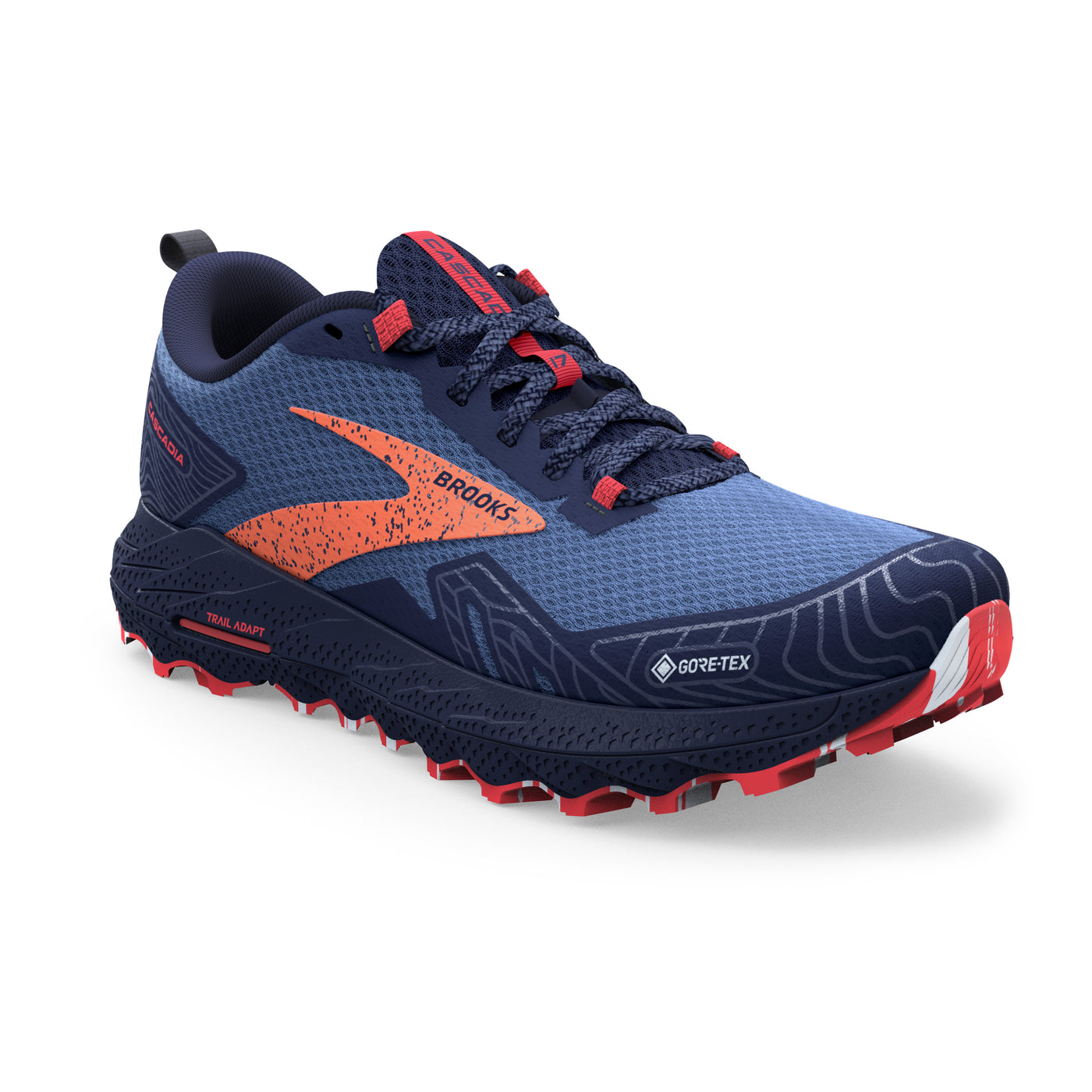 Brooks Womens Cascadia 17 GTX - Navy/Bittersweet/Peacoat - Trail