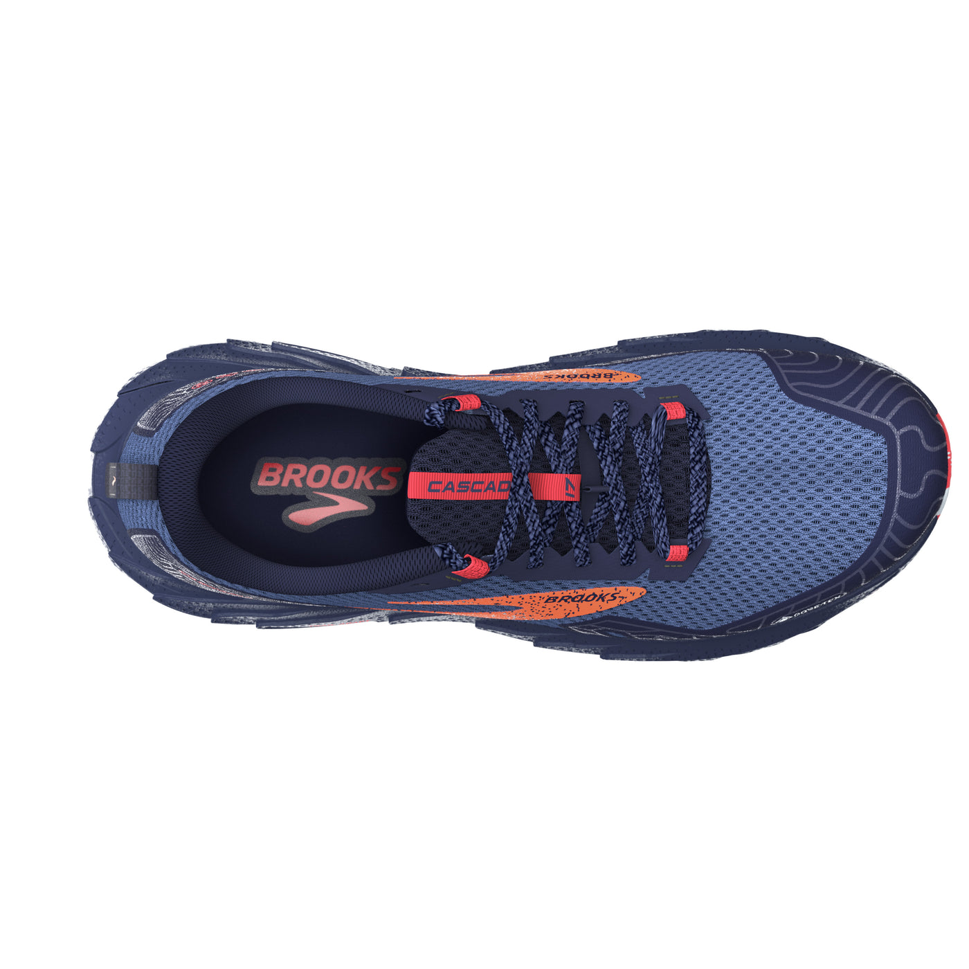 Brooks Womens Cascadia 17 GTX - Navy/Bittersweet/Peacoat - Trail