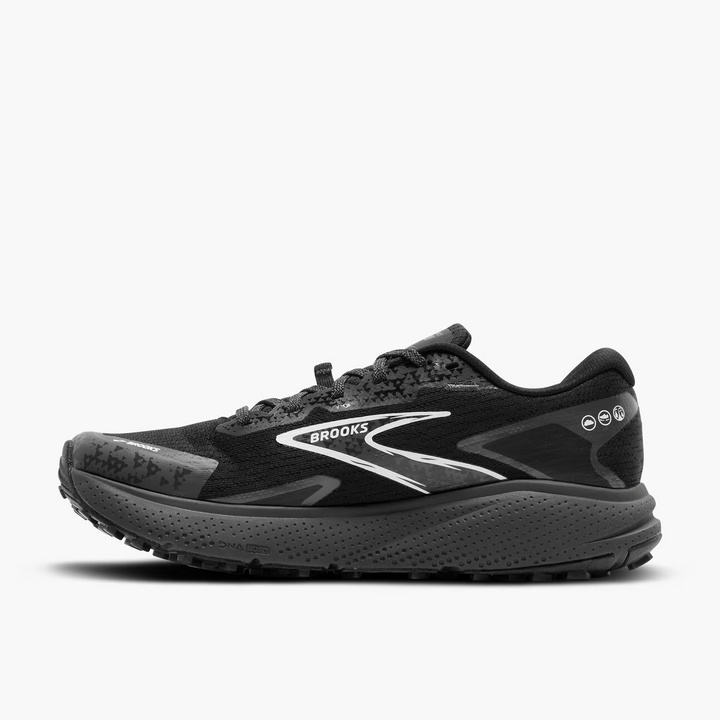 Brooks Womens Divide 5 - Black/Ebony/White - Trail - SS25