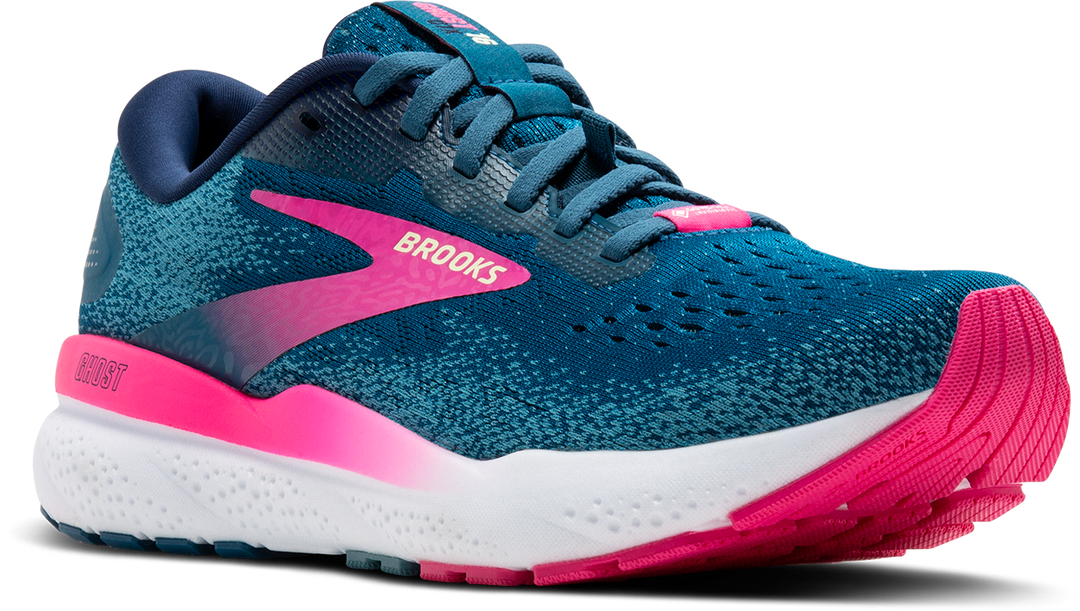 Brooks Womens Ghost 16 GTX - Moroccan Blue/Pink/Yellow - Neutral