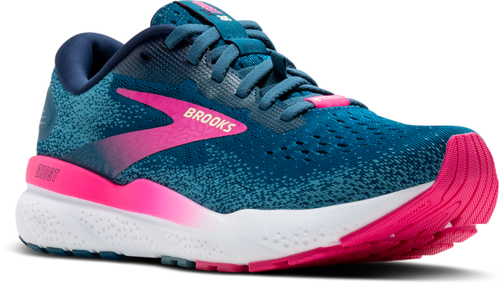 Brooks Womens Ghost 16 GTX - Moroccan Blue/Pink/Yellow - Neutral