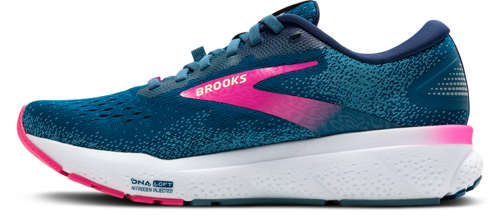Brooks Womens Ghost 16 GTX - Moroccan Blue/Pink/Yellow - Neutral