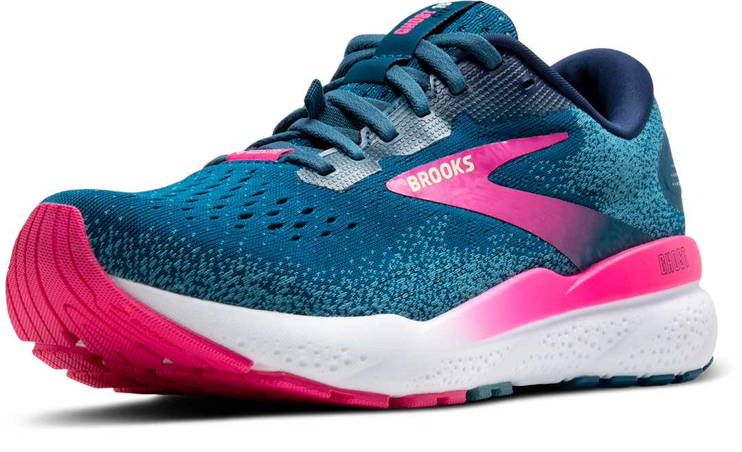 Brooks Womens Ghost 16 GTX - Moroccan Blue/Pink/Yellow - Neutral