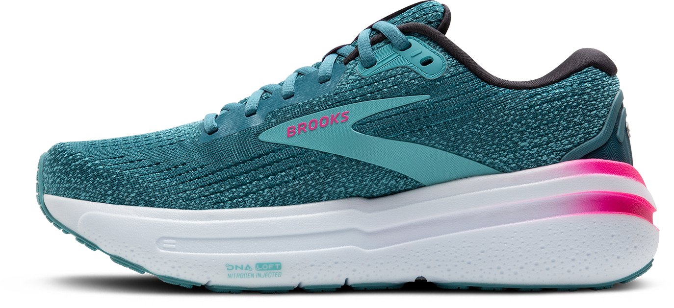 Brooks Womens Ghost Max 2 Storm Blue Knockout Pink Aqua Neutral Run North West