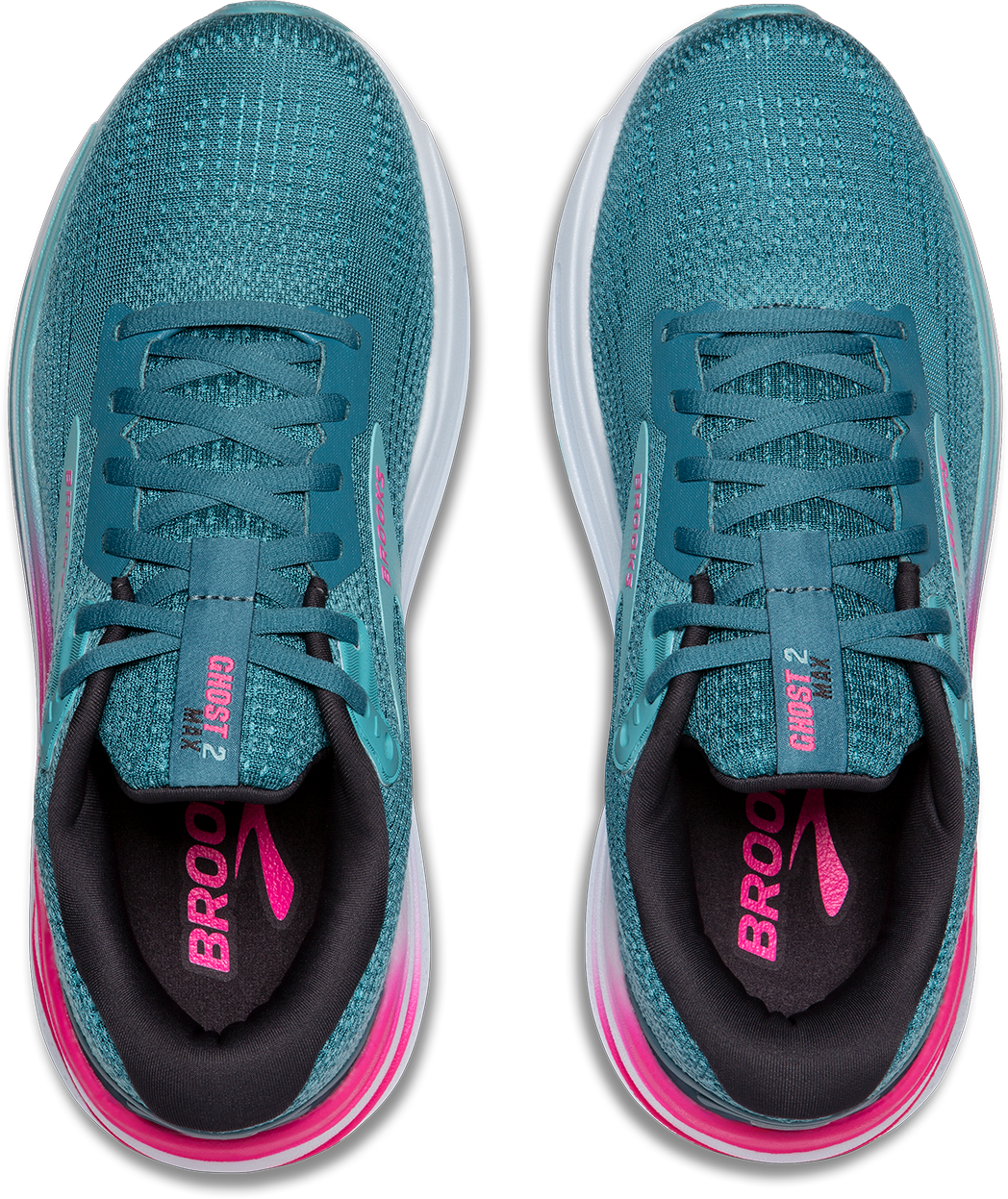 Brooks Womens Ghost Max 2 Storm Blue Knockout Pink Aqua Neutral Run North West