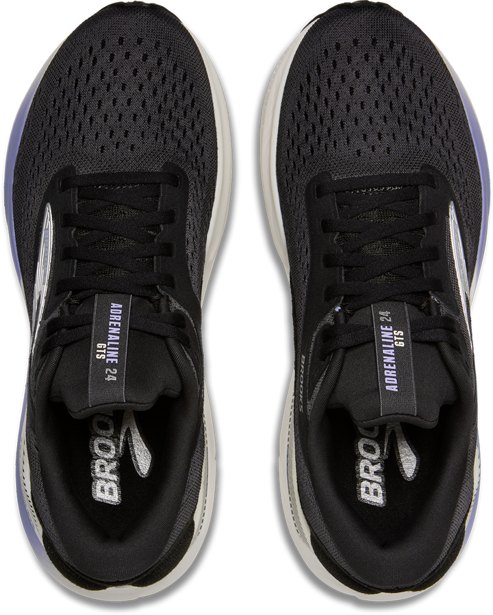 Brooks Womens Adrenaline GTS 24 - Ebony/Blue Heron/Silver - Stability - AW25