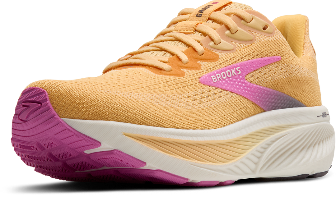 Brooks Womens Ghost 17 - Apricot/Grey/Pink - Neutral - AW25