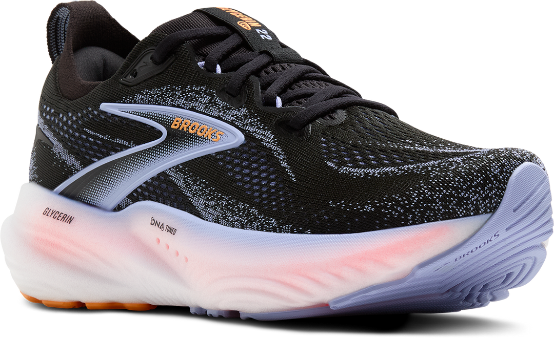 Brooks Womens Glycerin 22 - Black/Blue Heron/Orange - Neutral - AW25