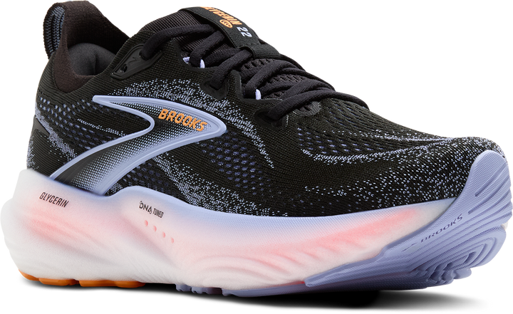 Brooks Womens Glycerin 22 - Black/Blue Heron/Orange - Neutral - AW25