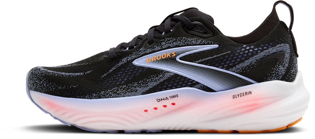 Brooks Womens Glycerin 22 - Black/Blue Heron/Orange - Neutral - AW25