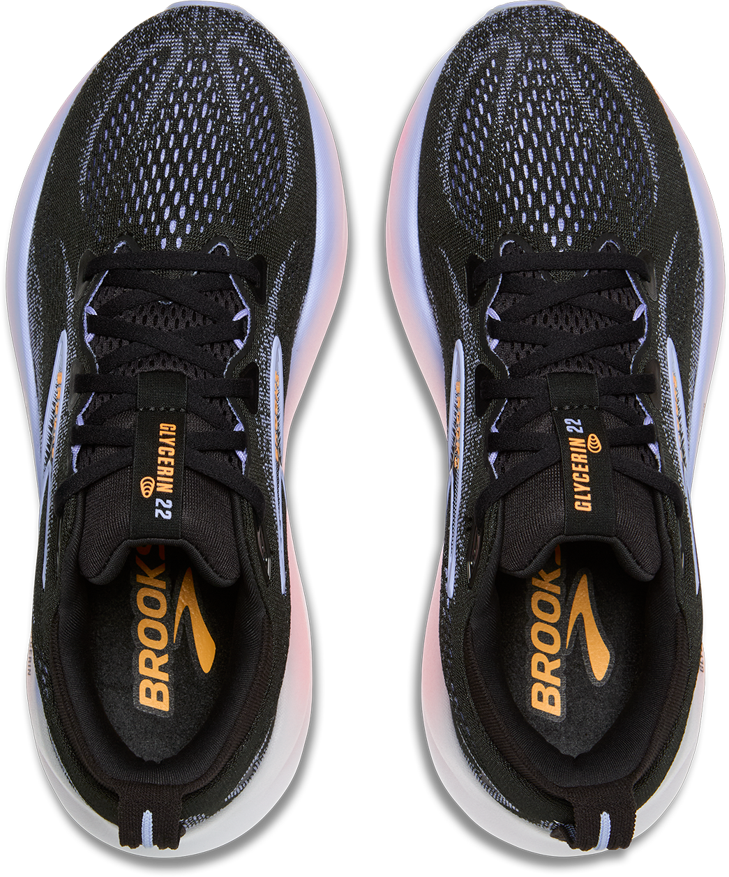 Brooks Womens Glycerin 22 - Black/Blue Heron/Orange - Neutral - AW25