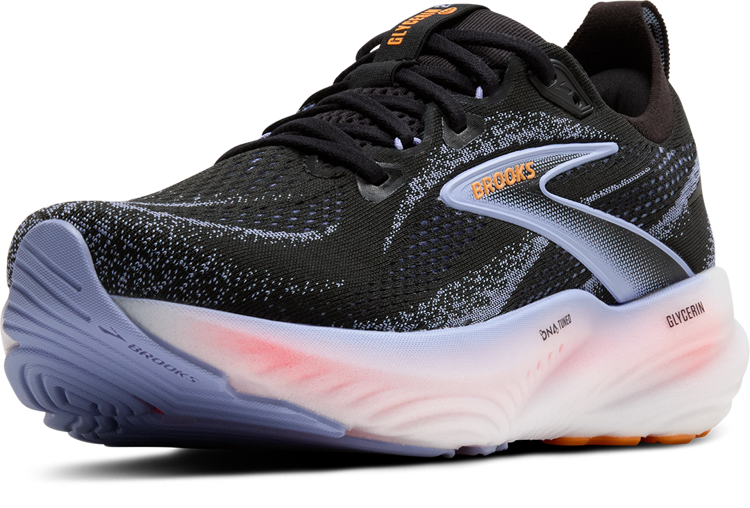 Brooks Womens Glycerin 22 - Black/Blue Heron/Orange - Neutral - AW25