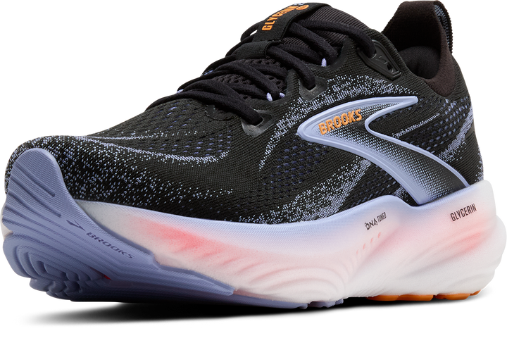 Brooks Womens Glycerin 22 - Black/Blue Heron/Orange - Neutral - AW25