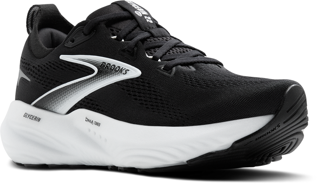 Brooks Womens Glycerin 22 - Wide - D Width - Black/Grey/White - Neutral - SS25