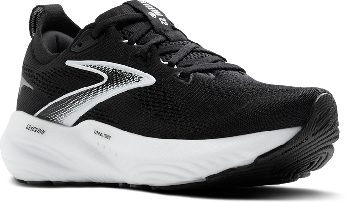 Brooks Womens Glycerin 22 - Wide - D Width - Black/Grey/White - Neutral - SS25