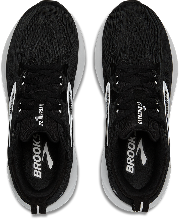 Brooks Womens Glycerin 22 - Wide - D Width - Black/Grey/White - Neutral - SS25
