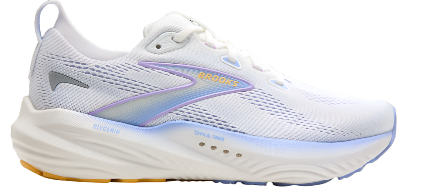 Brooks Womens Glycerin 22 - White/Blue Heron/Apricot - Neutral - AW25