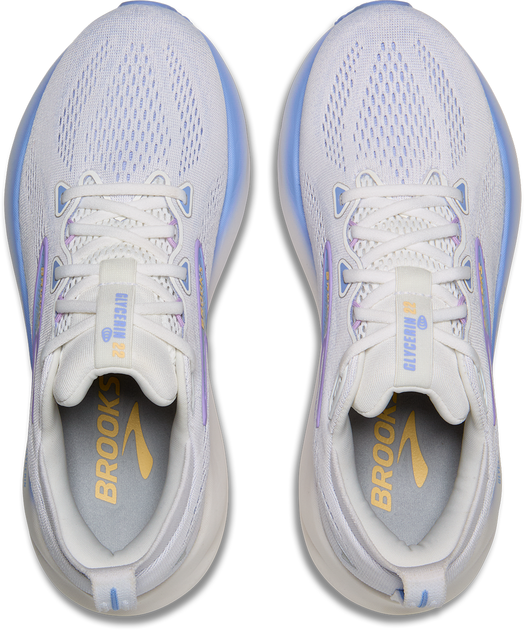 Brooks Womens Glycerin 22 - White/Blue Heron/Apricot - Neutral - AW25