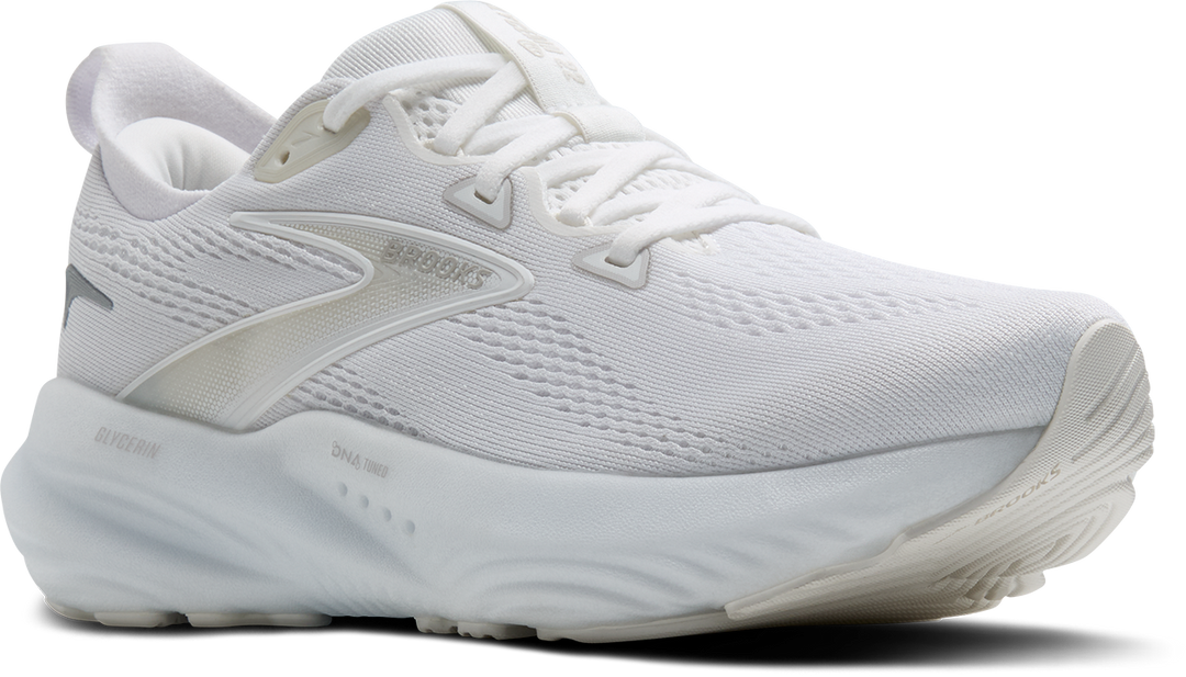 Brooks Womens Glycerin 22 - White/White/Grey - Neutral  - SS25