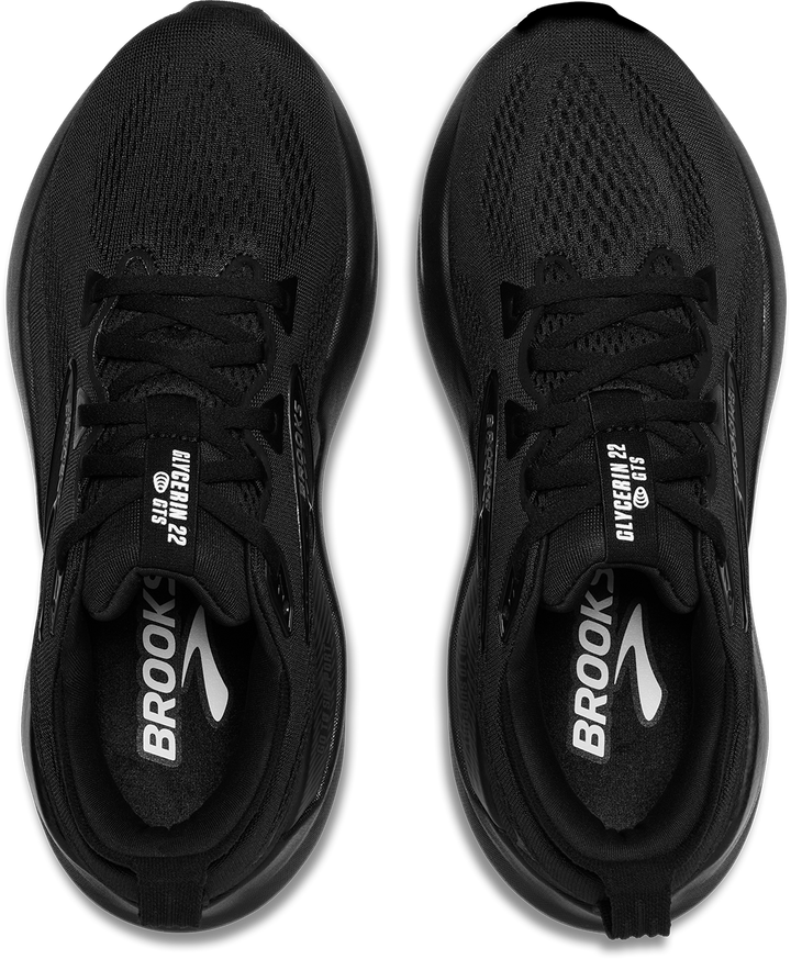 Brooks Womens Glycerin GTS 22 Wide - D Width - Black/Black/Ebony - Stability - SS25