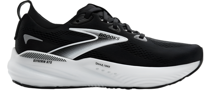 Brooks Womens Glycerin GTS 22 Wide - D Width - Black/Grey/White - Stability - AW25