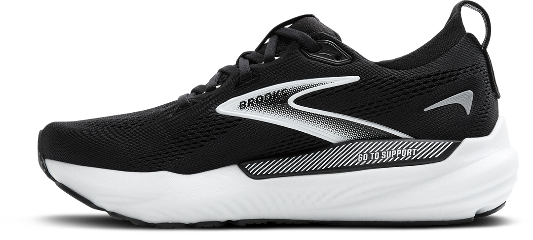 Brooks Womens Glycerin GTS 22 Wide - D Width - Black/Grey/White - Stability - AW25