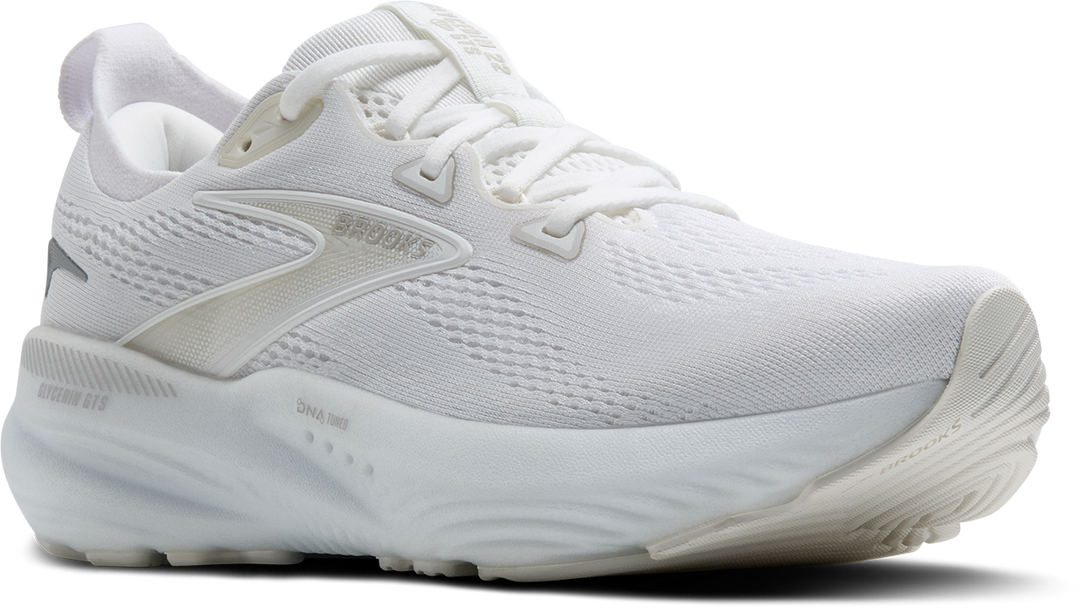 Brooks Womens Glycerin GTS 22 - White/White/Grey - Stability - SS25