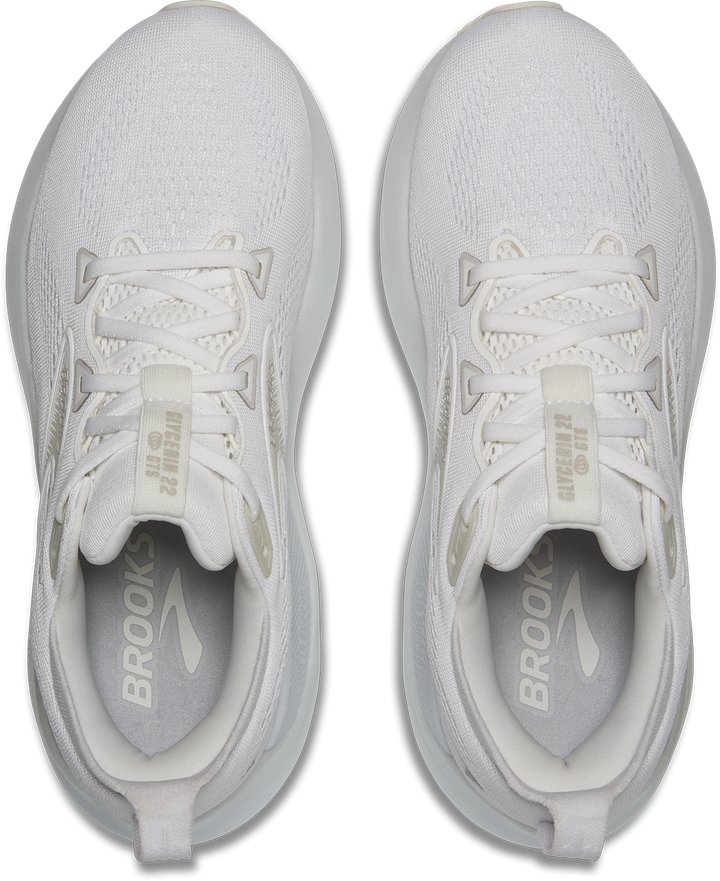 Brooks Womens Glycerin GTS 22 - White/White/Grey - Stability - SS25