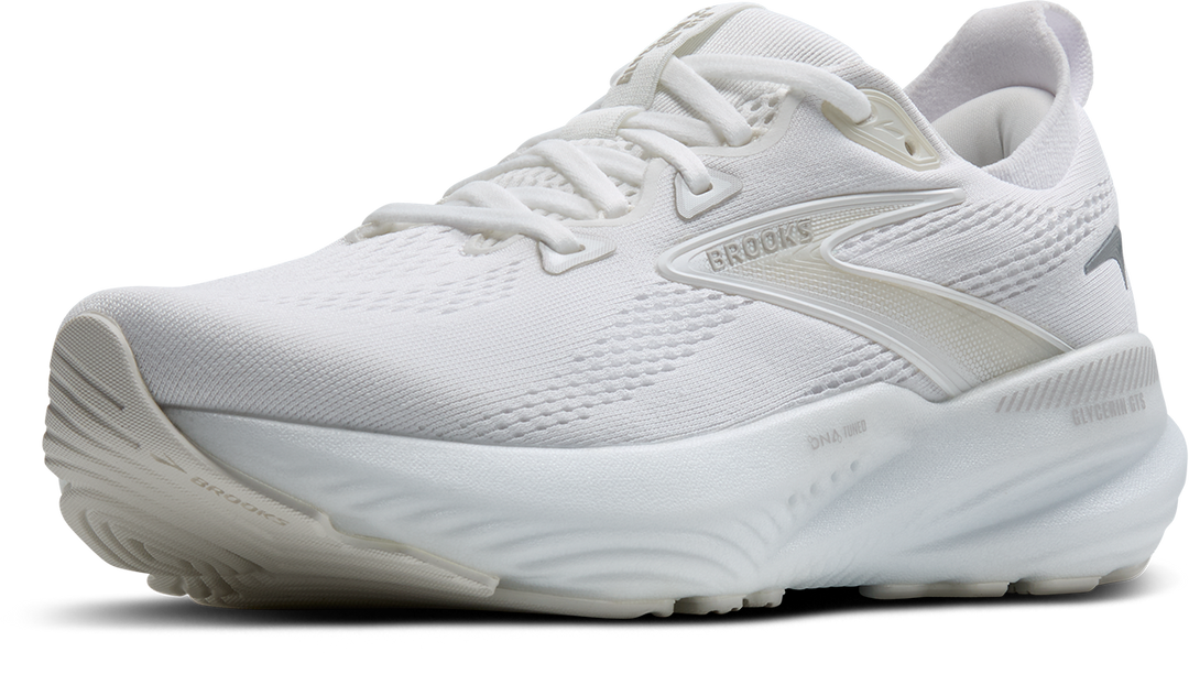 Brooks Womens Glycerin GTS 22 - White/White/Grey - Stability - SS25