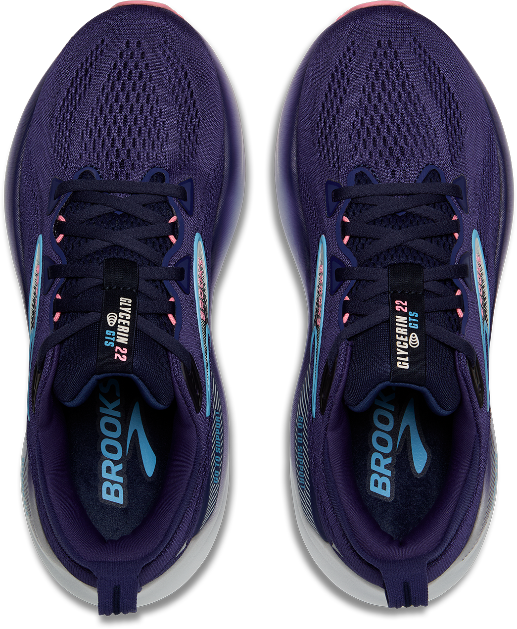 Brooks Womens Glycerin GTS 22 - Blue Ribbon/Peacoat/Dianthus - Stability - SS25