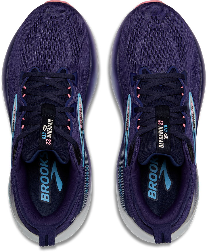 Brooks Womens Glycerin GTS 22 - Blue Ribbon/Peacoat/Dianthus - Stability - SS25